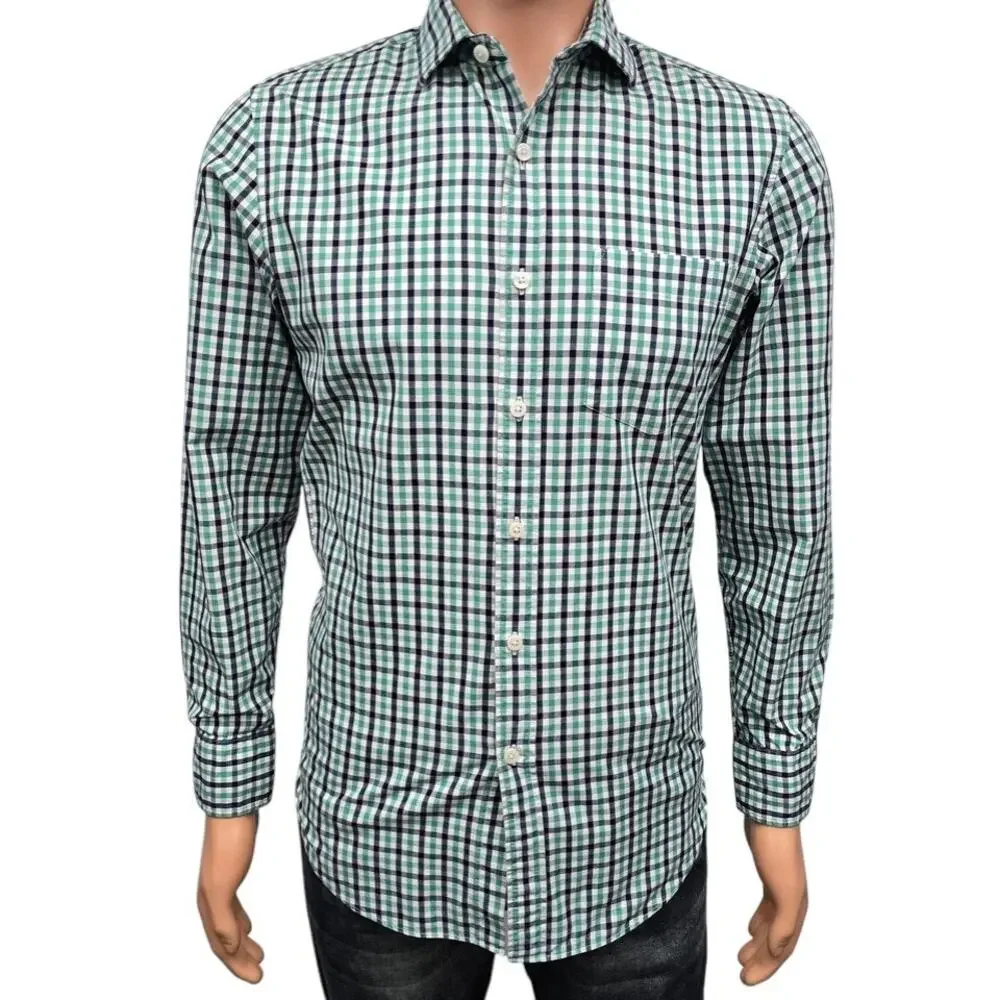 J. Crew Thompson Shirtings Dress Shirt 80's 2-Ply Gingham Check Men S 14-14.5